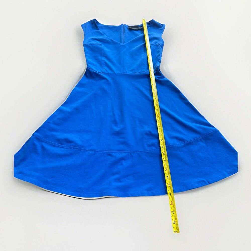 Cynthia Rowley Royal Blue Fit Flare Stretch Soft Dress V neck Sz XS Quiet Luxury - Picture 8 of 16